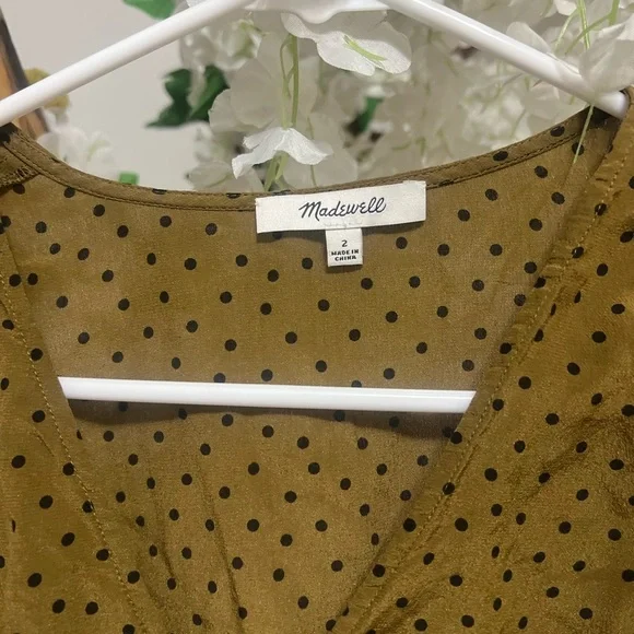 Madewell Brown Polka Dot Blouse - Picture 6 of 8